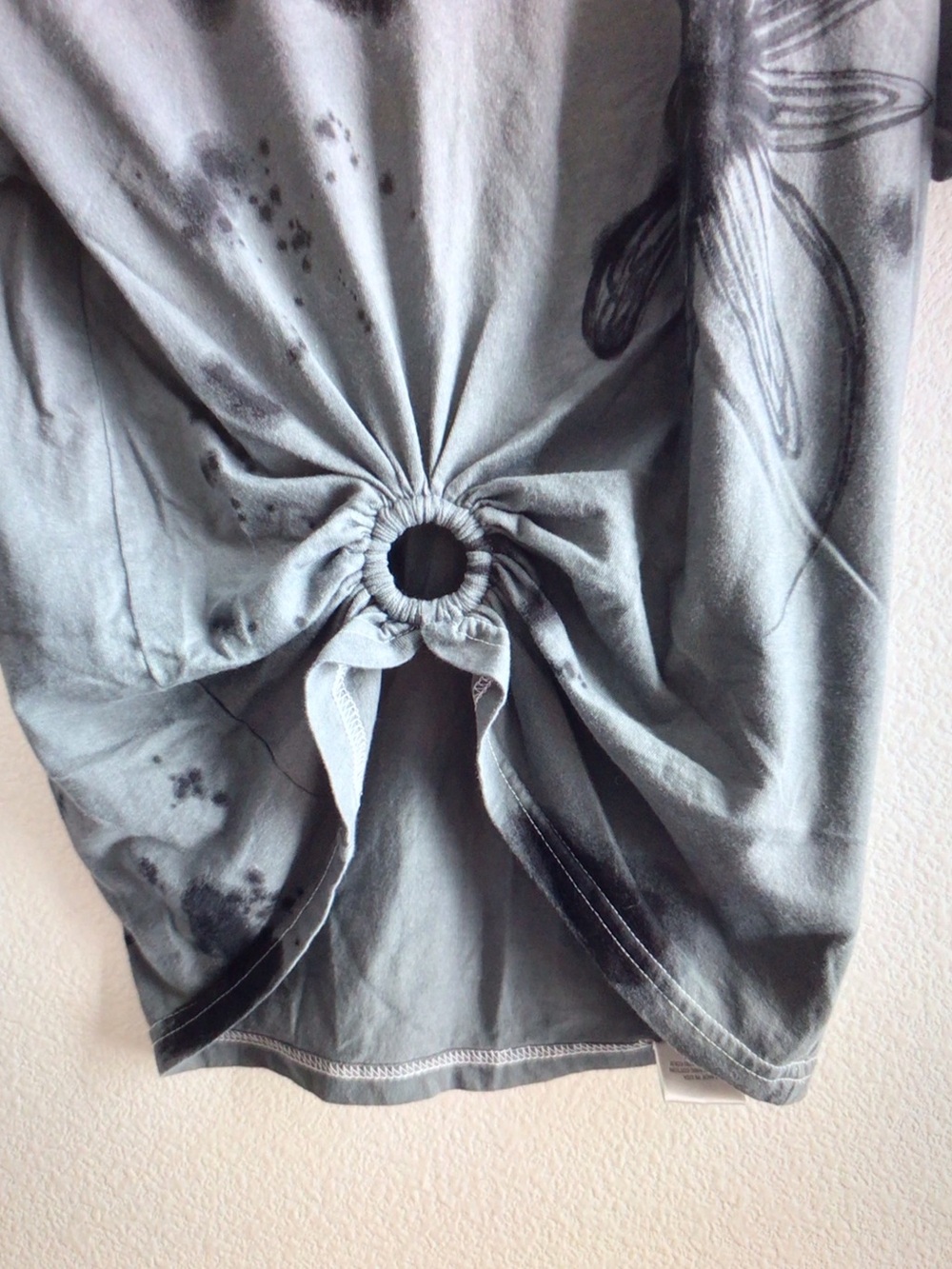 Collina Strada Slate Gray Graphic Tee with Black Print - Picture 3 of 7